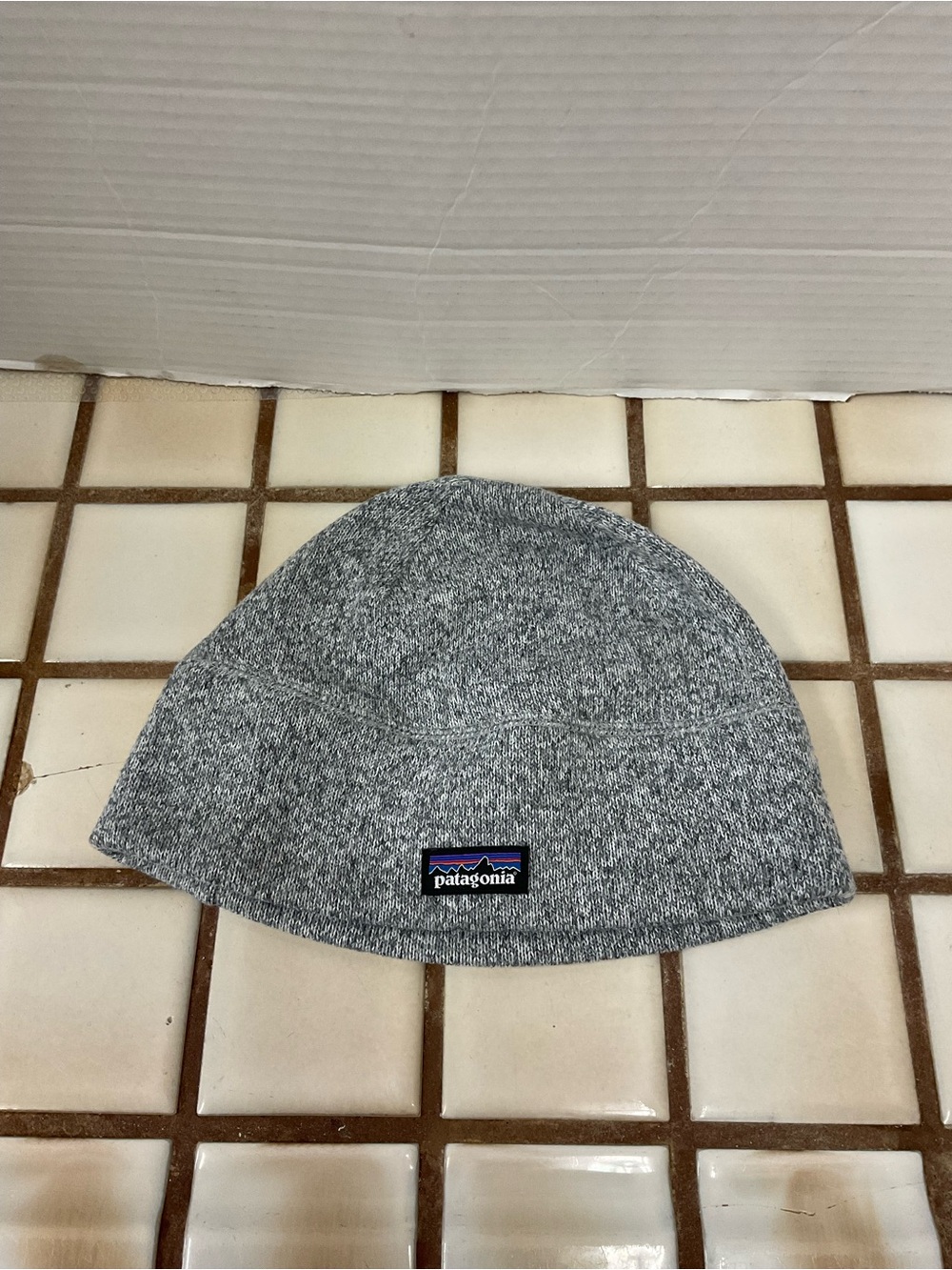 Patagonia Heather Gray Knit Beanie with Logo Patch
